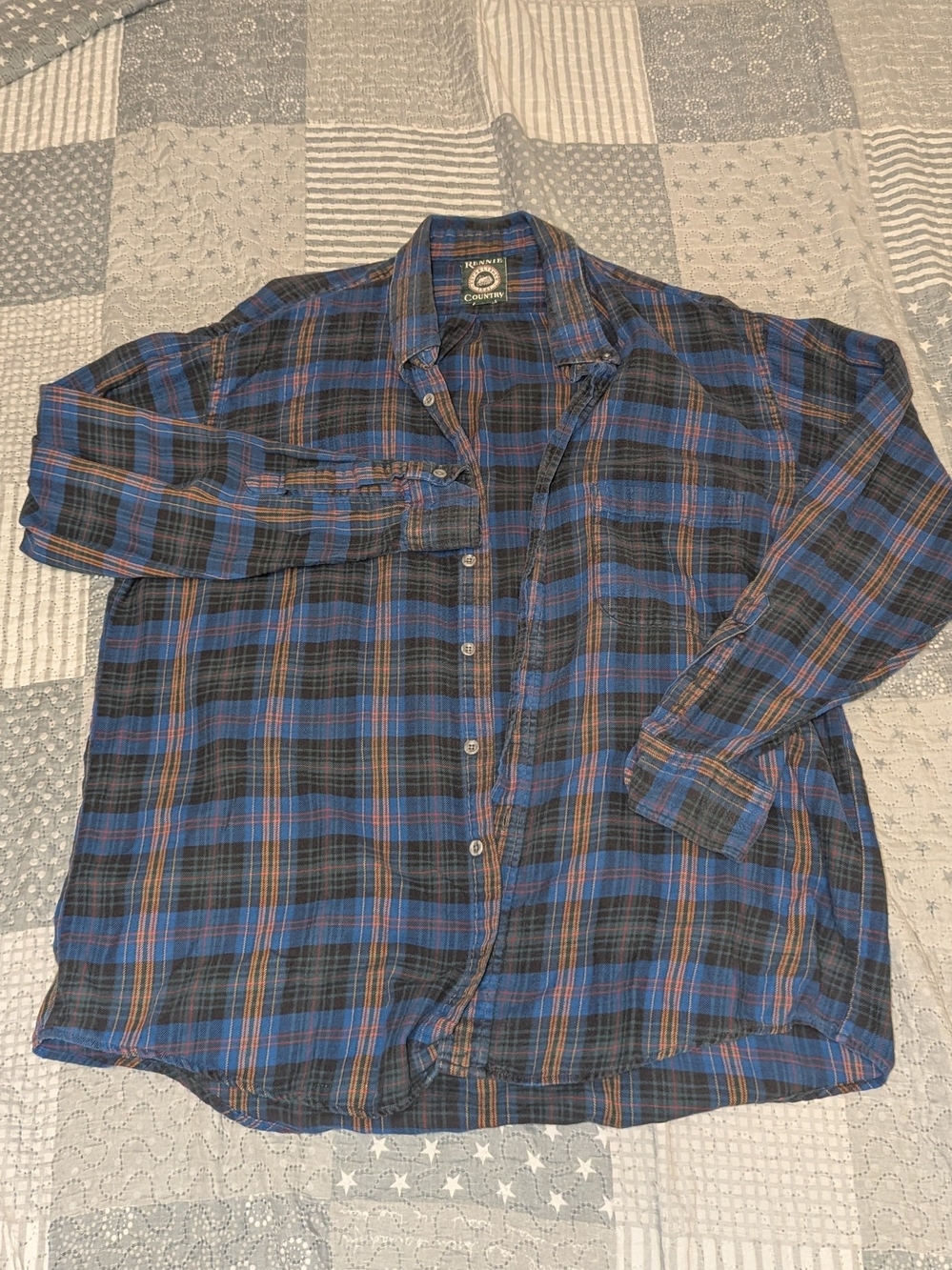 Vintage 90s Rennie Country Plaid Flannel Shirt XL
